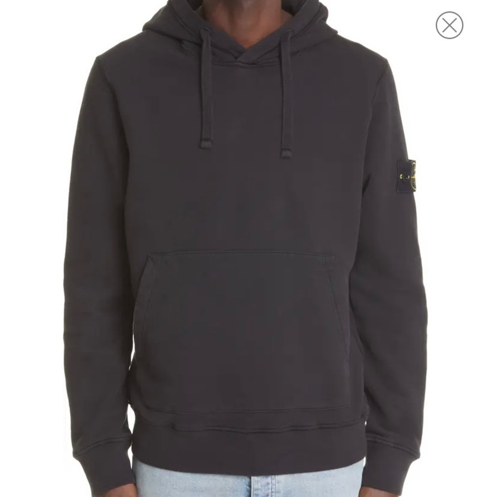 Stone Island logo patch cotton hoodie